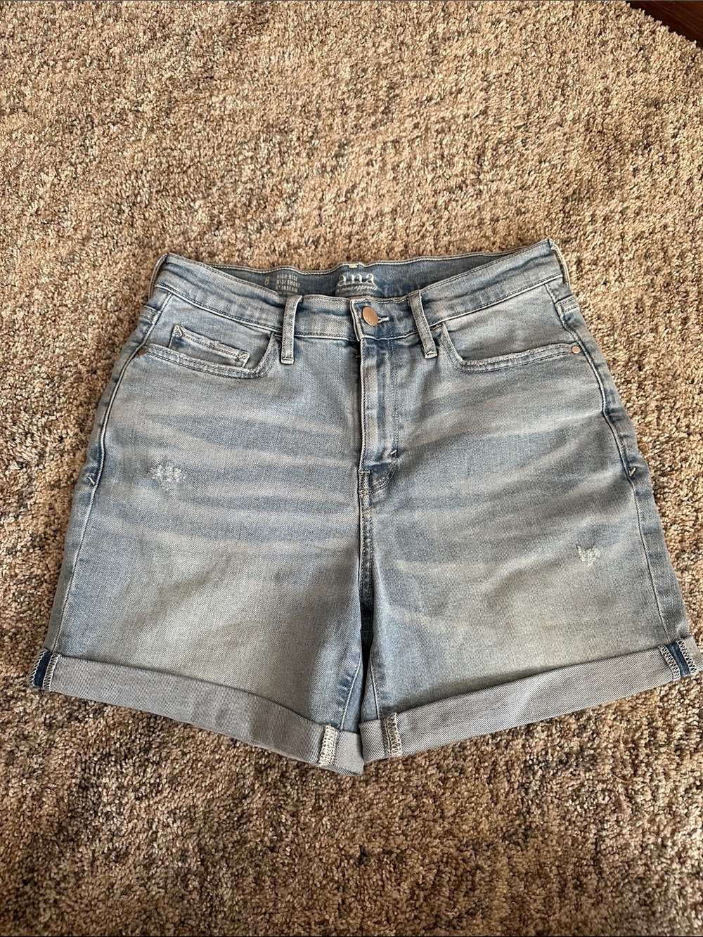 a.n.a Light Blue Rolled-Hem Denim Shorts